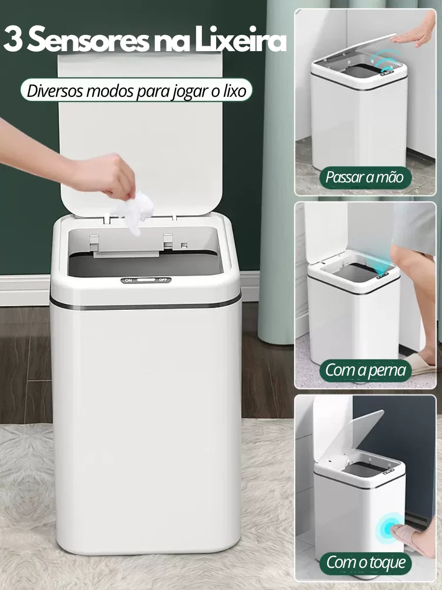 Lixeira com Sensor Automático-Azzura