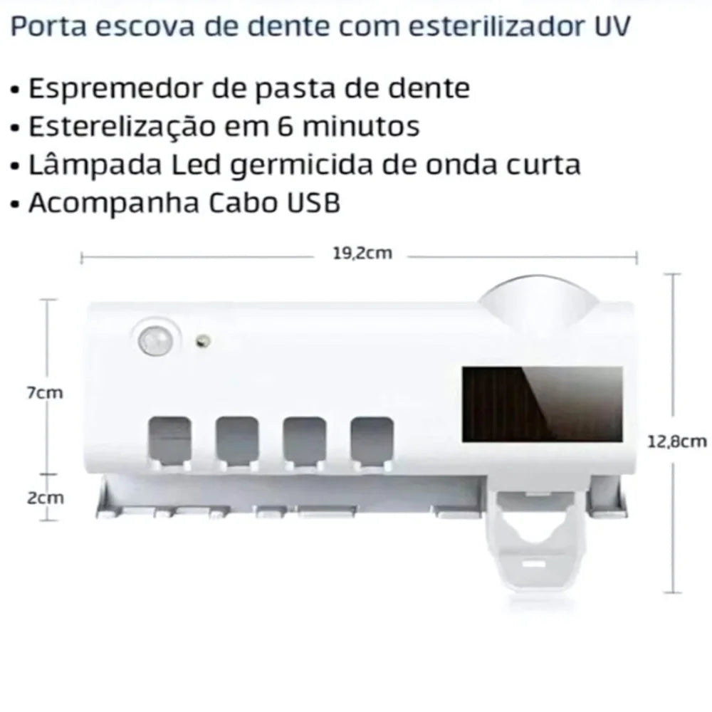 Dispensador pasta dente e porta escova dentes Azzura