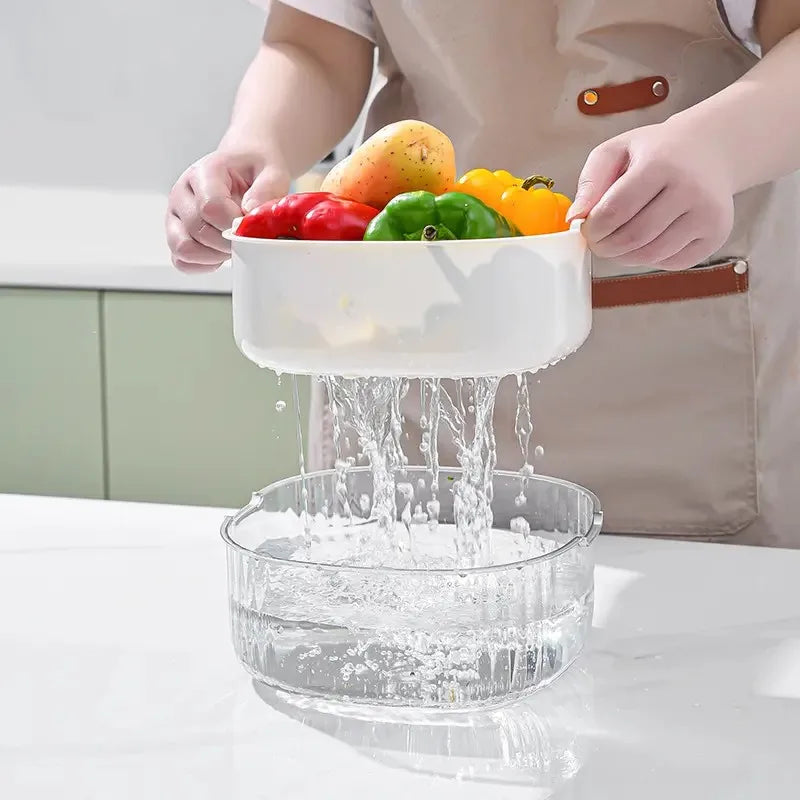 Kit com 3 Cestos Para Frutas e Vegetais