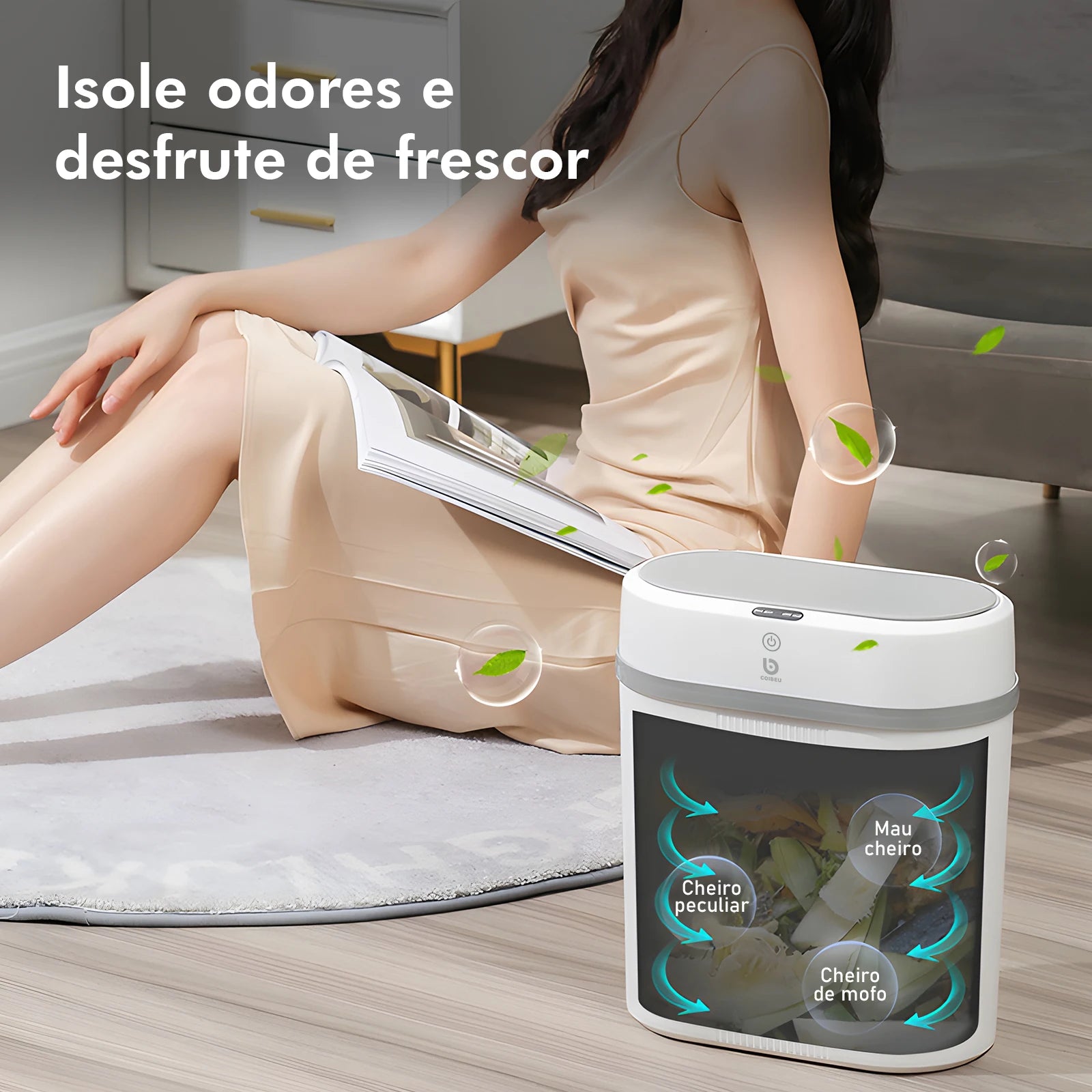 Lixeira inteligente com sensor automático-Azzura