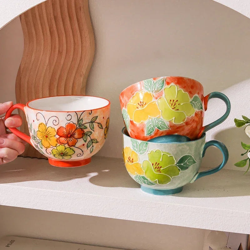 Caneca de café de porcelana feita a mão