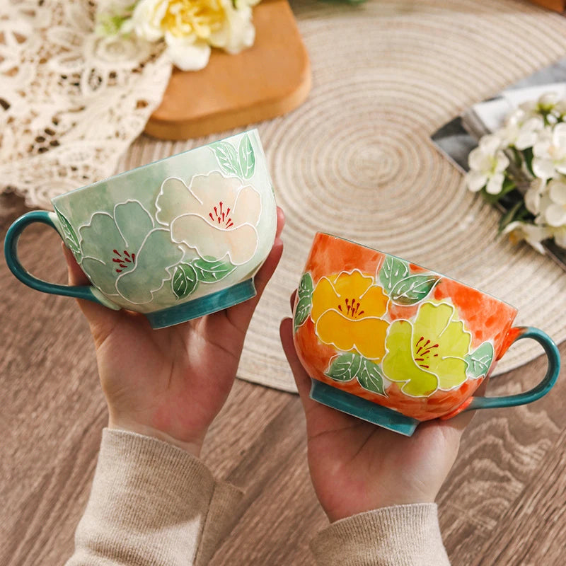 Caneca de café de porcelana feita a mão