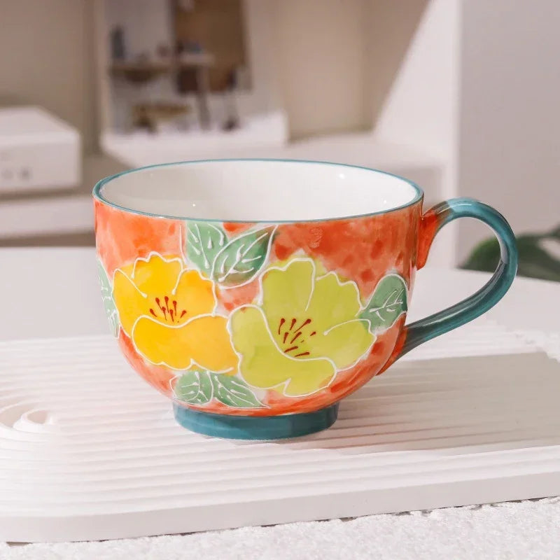 Caneca de café de porcelana feita a mão
