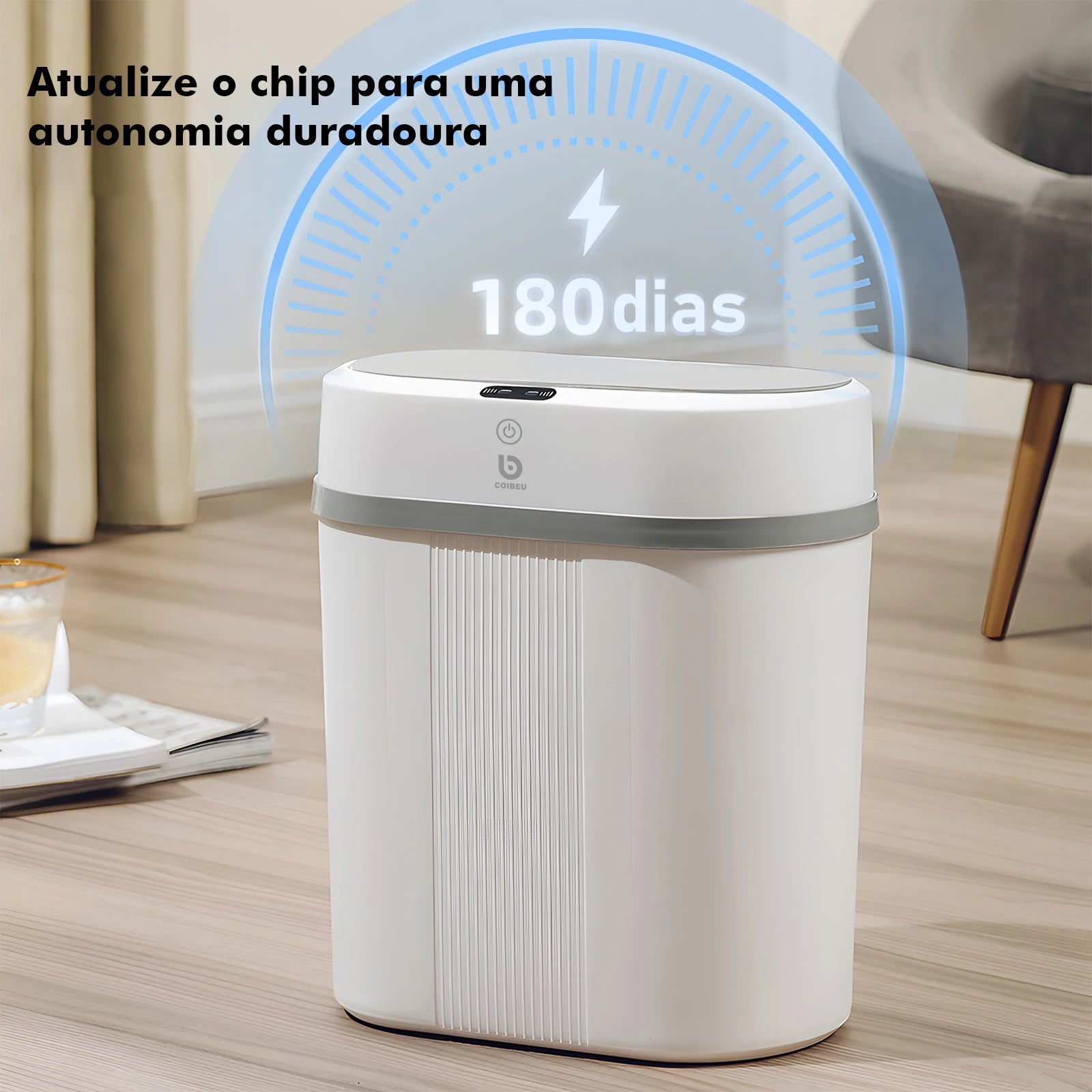 Lixeira inteligente com sensor automático-Azzura