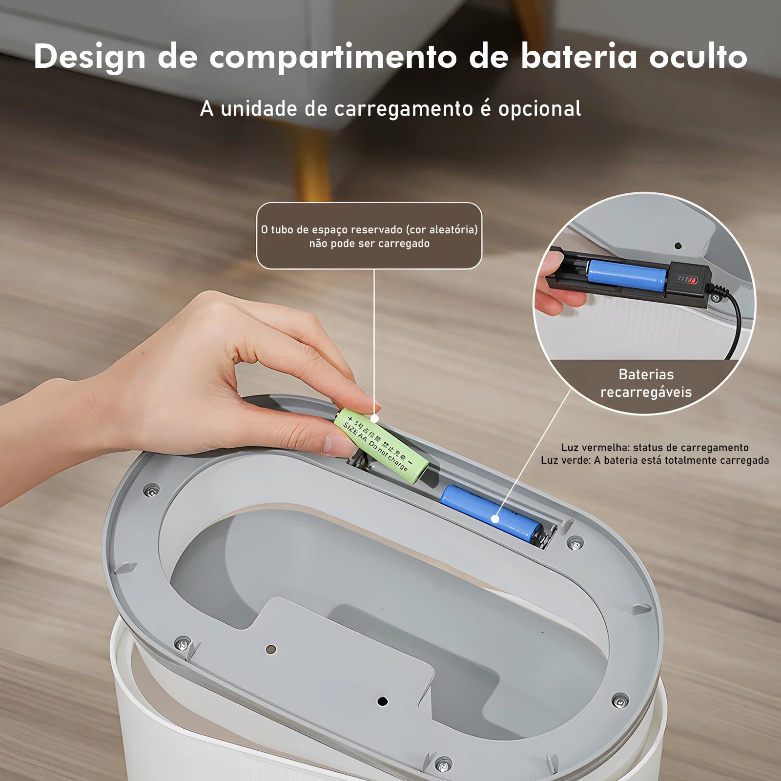 Lixeira inteligente com sensor automático-Azzura