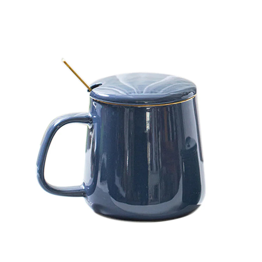 Caneca de cerâmica dourada leve estilo europeu