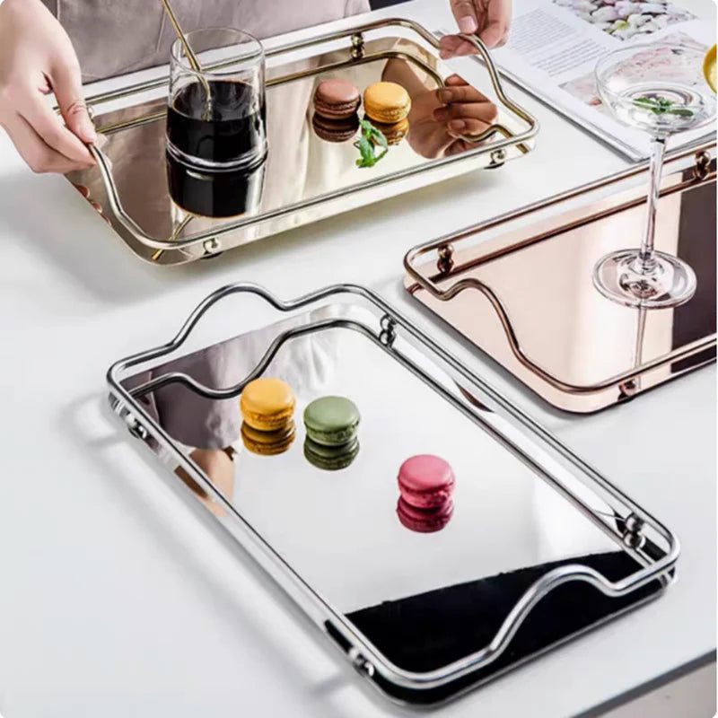 Bandeja de armazenamento de aço inoxidável Lumine