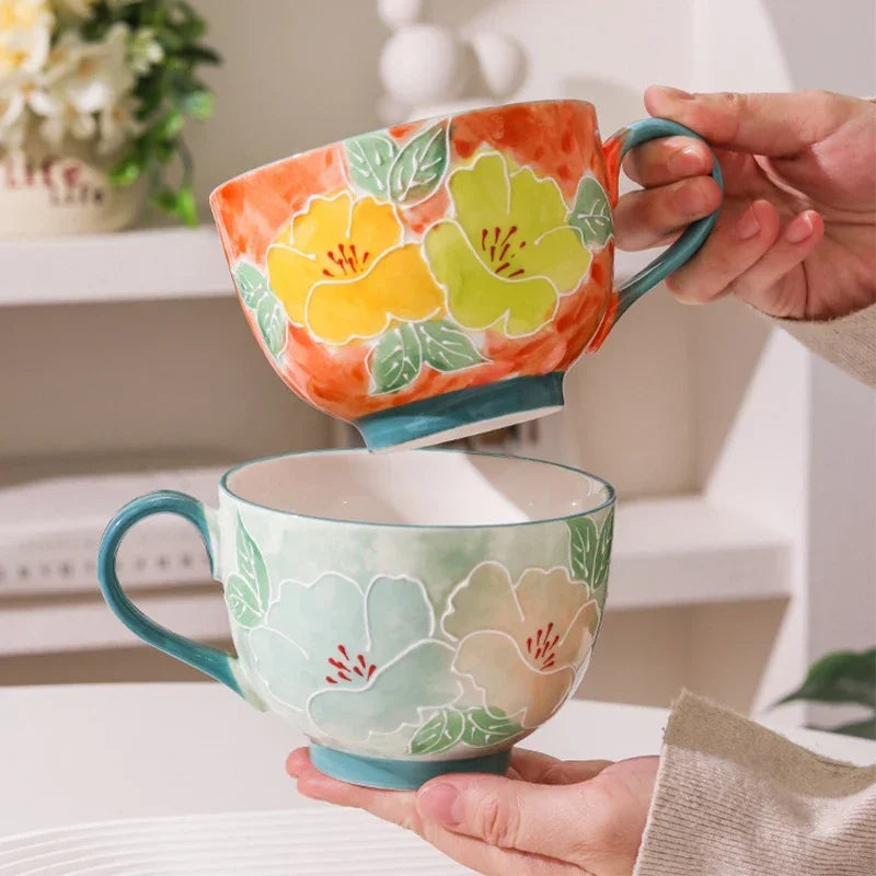 Caneca de café de porcelana feita a mão