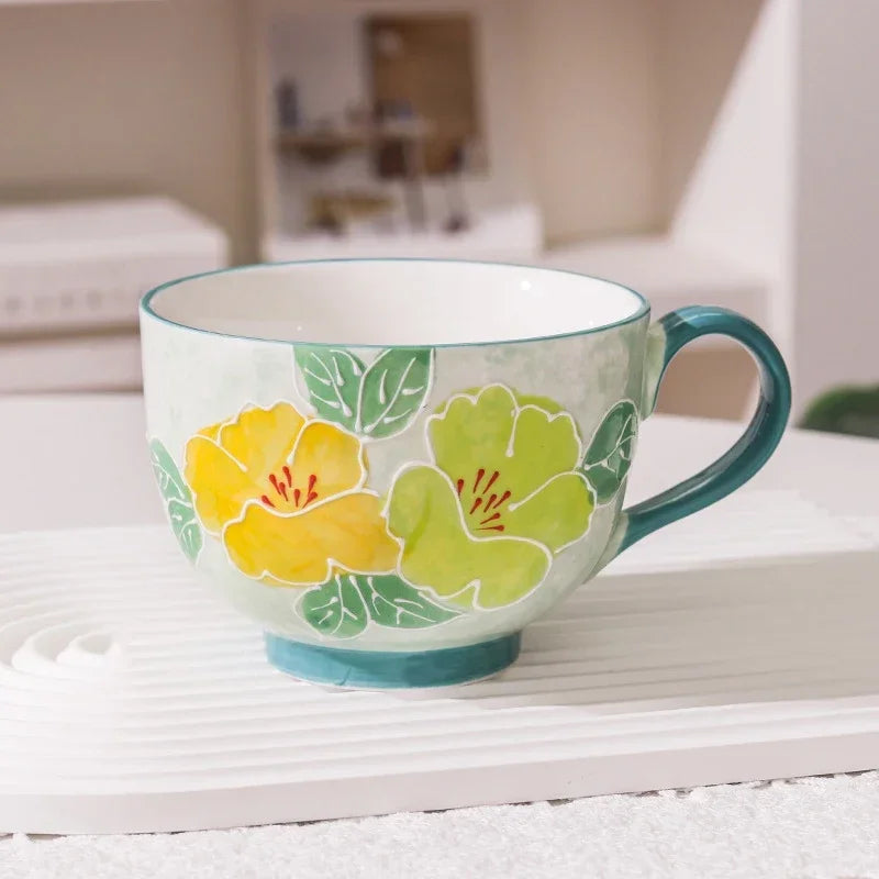 Caneca de café de porcelana feita a mão